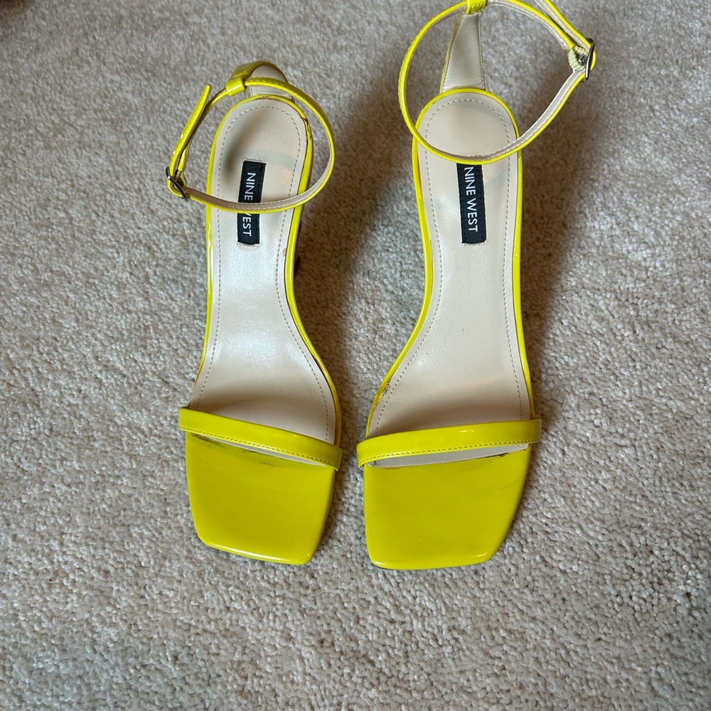 Nine West Yellow Strappy Sandals